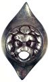 SILVER BUTT-CAP MASK FOR AN 18thC. PISTOL. #7210